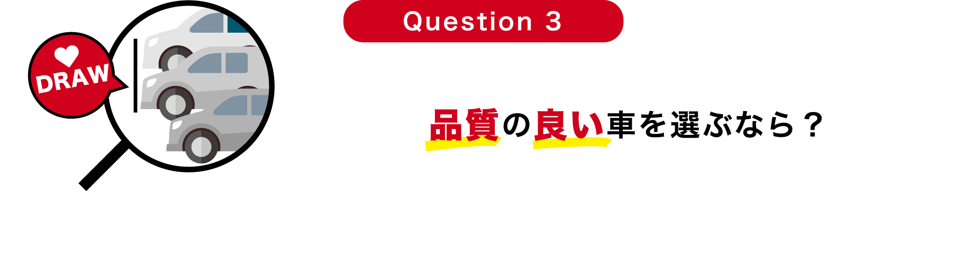 Question 3 品質の良い車を選ぶなら？